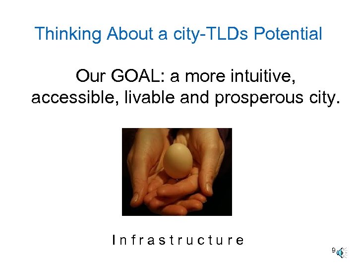 Thinking About a city-TLDs Potential Our GOAL: a more intuitive, accessible, livable and prosperous