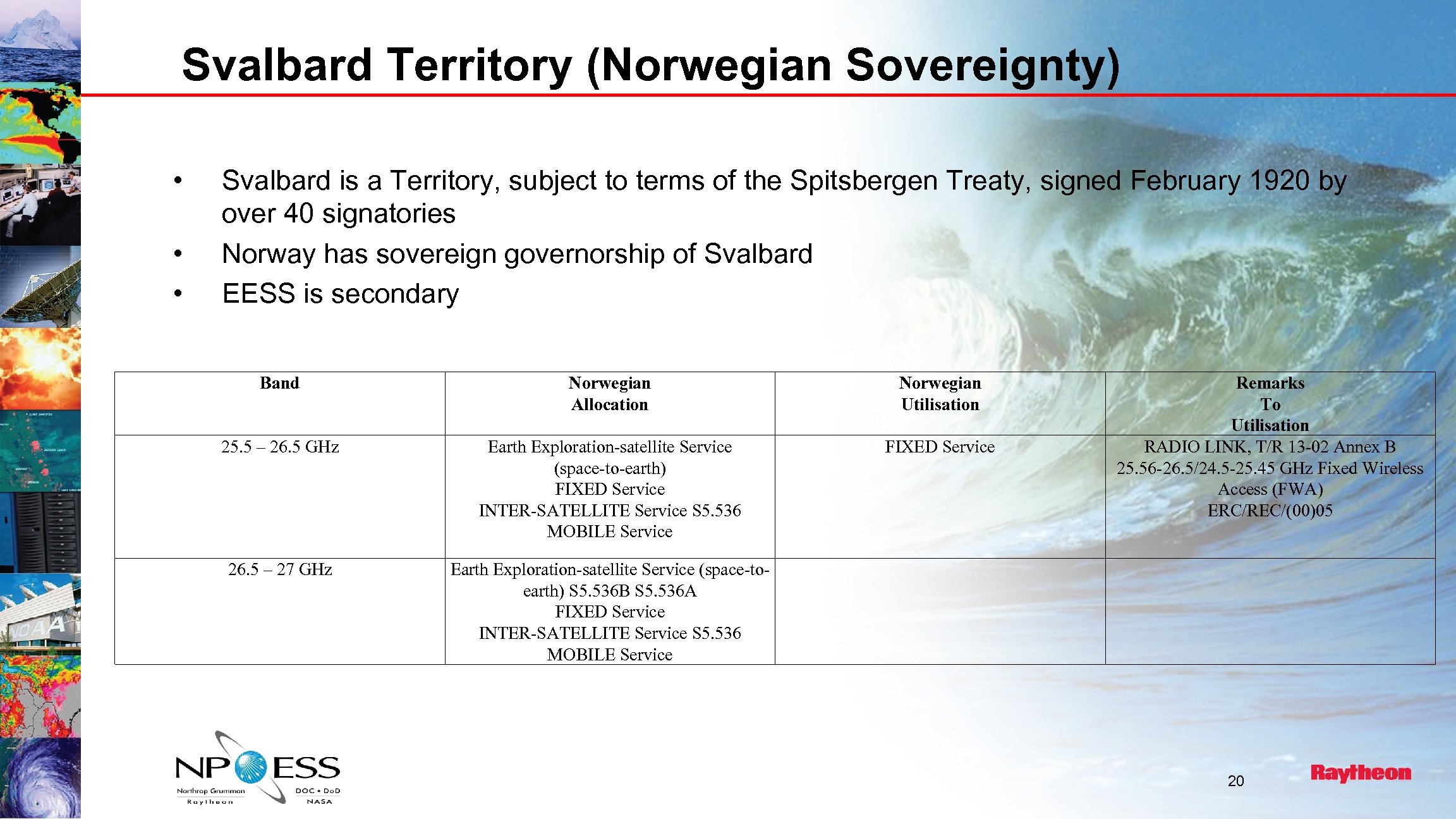 Svalbard Territory (Norwegian Sovereignty) • • • Svalbard is a Territory, subject to terms