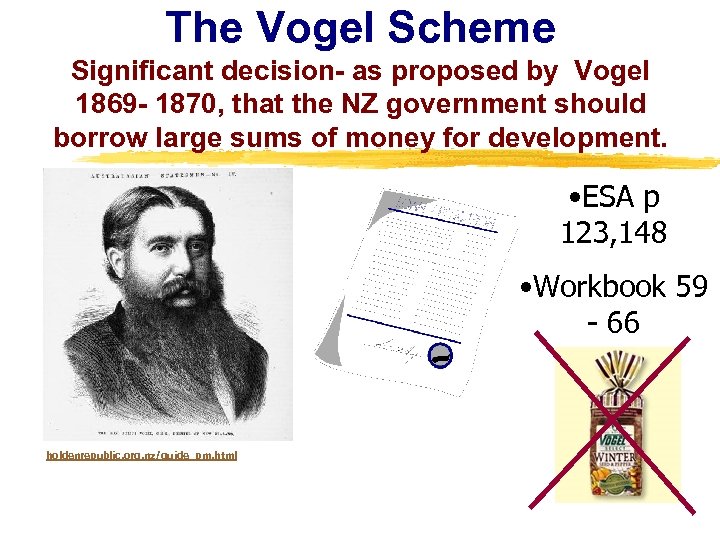 The Vogel Scheme Significant decision- as proposed by Vogel 1869 - 1870, that the