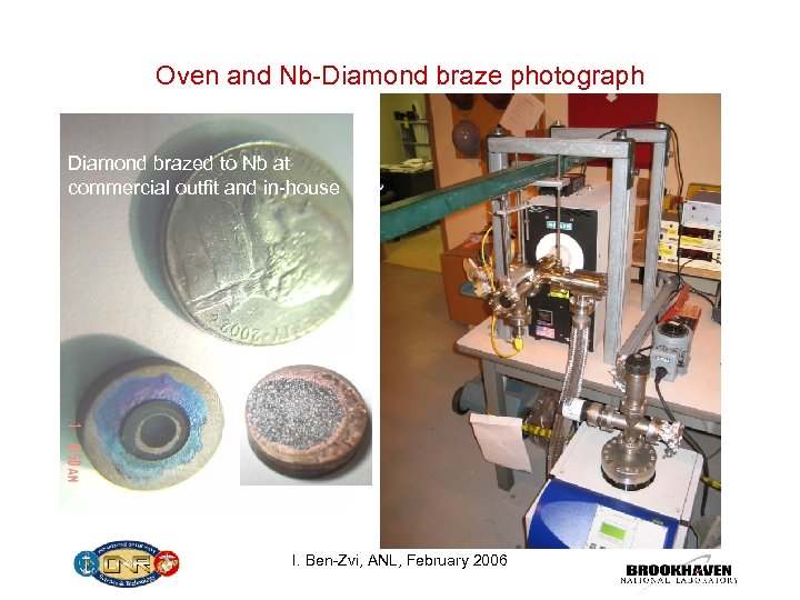 Oven and Nb-Diamond braze photograph Diamond brazed to Nb at commercial outfit and in-house