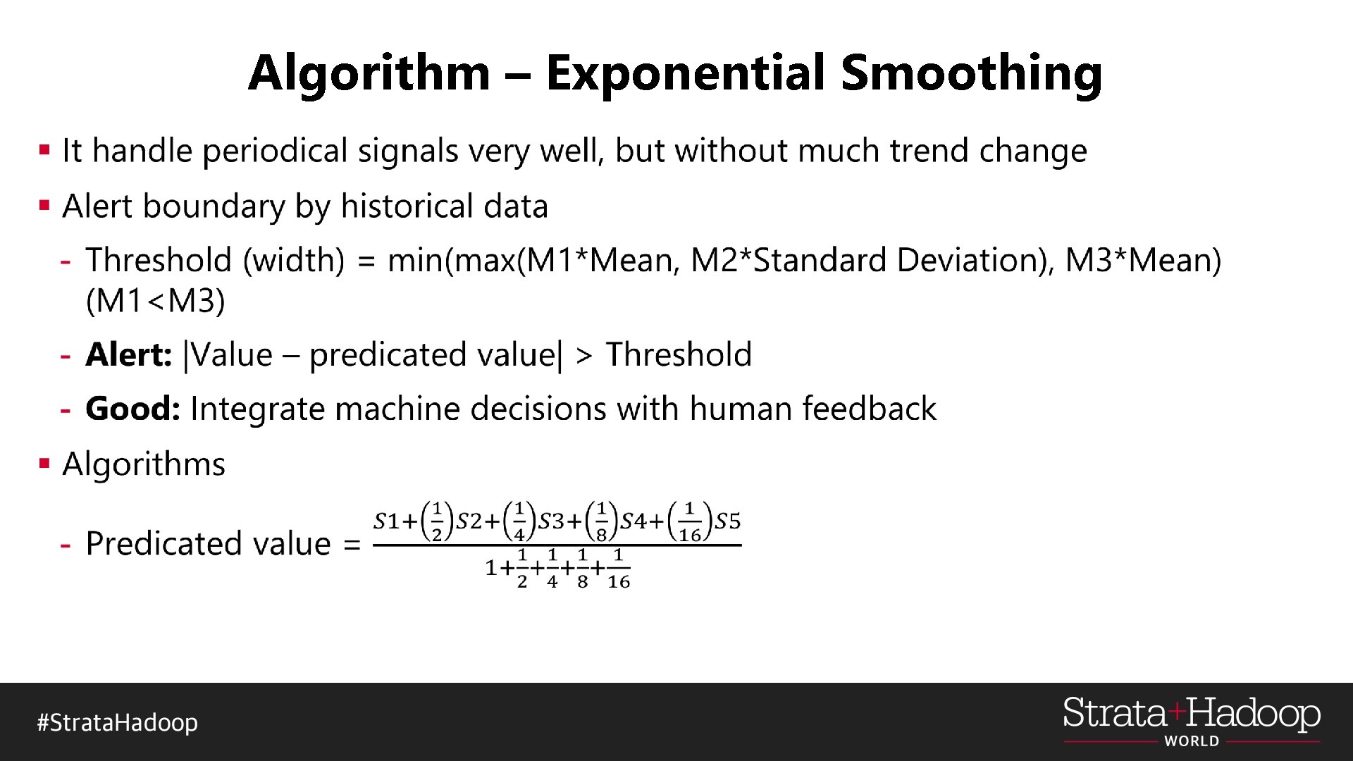 Algorithm – Exponential Smoothing § 