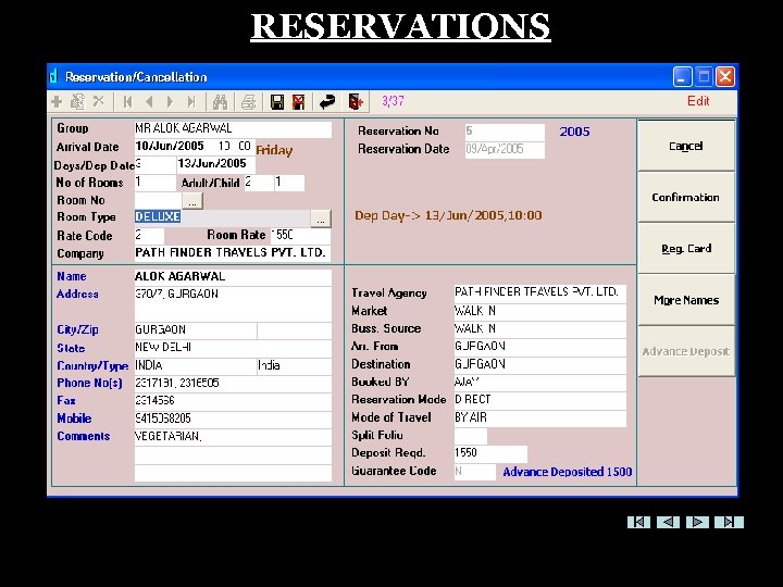 RESERVATIONS 
