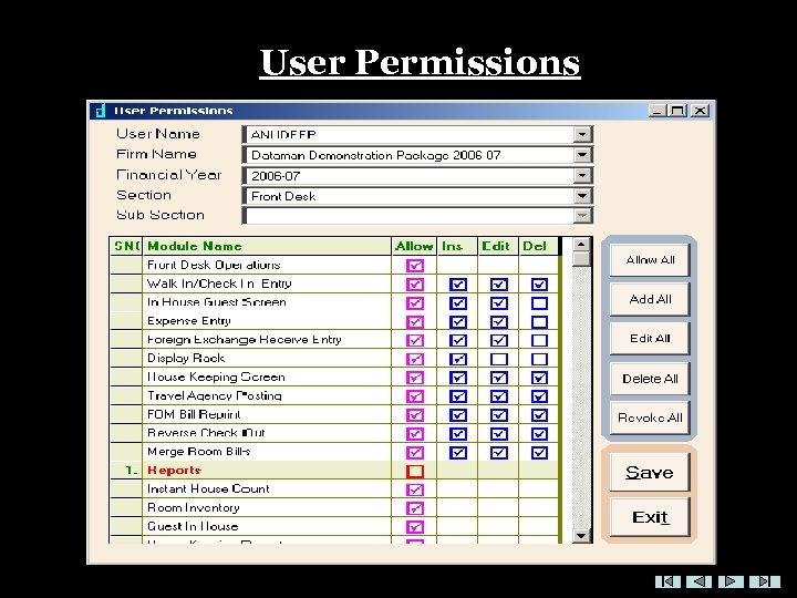 User Permissions 