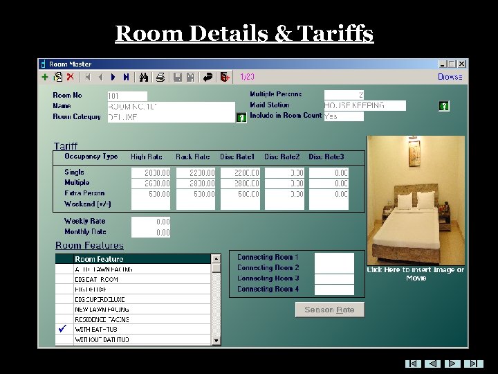 Room Details & Tariffs 