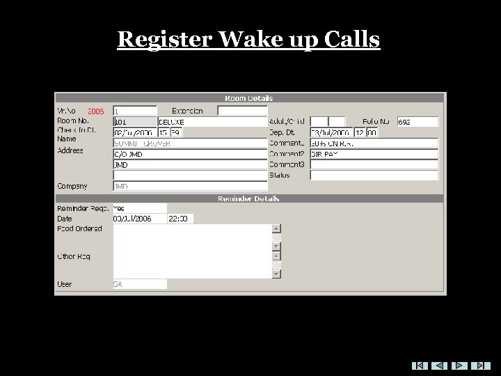Register Wake up Calls 