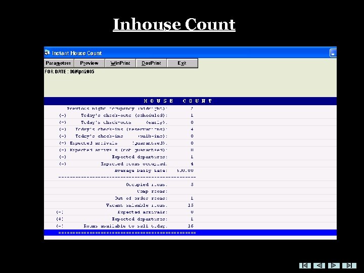 Inhouse Count 
