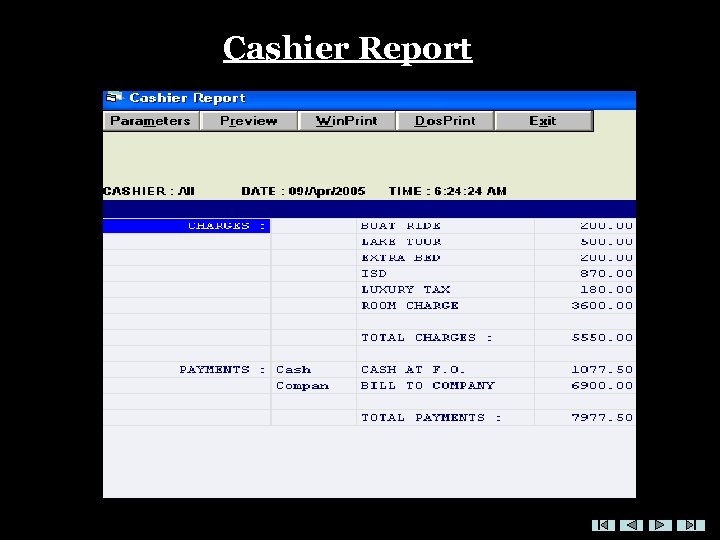 Cashier Report 