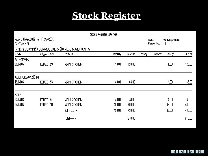 Stock Register 