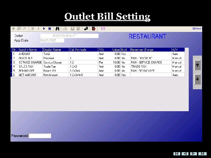 Outlet Bill Setting 