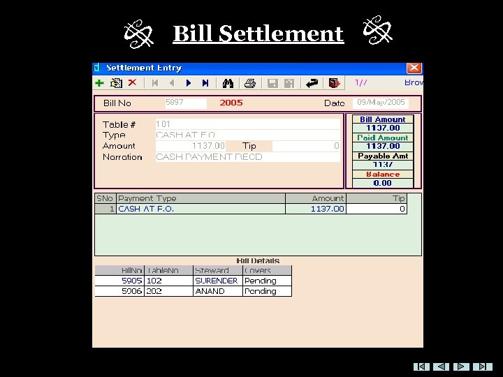 Bill Settlement 