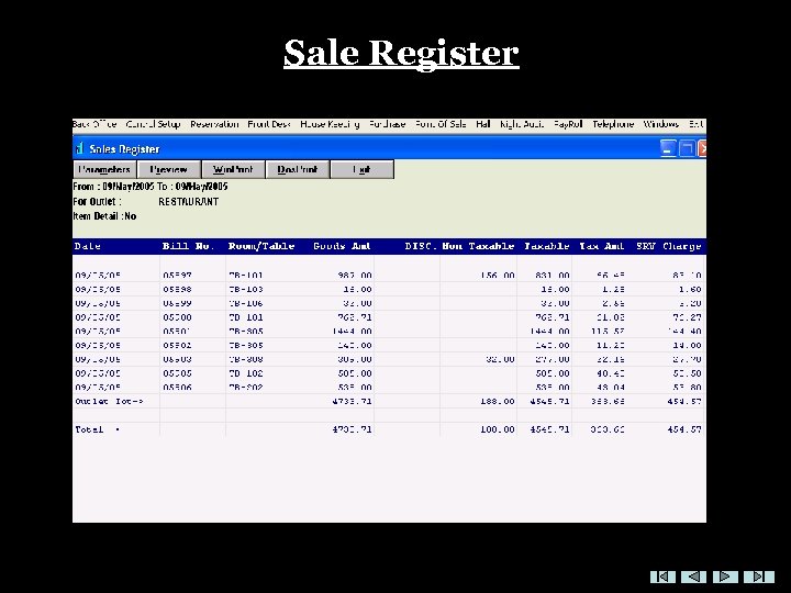 Sale Register 