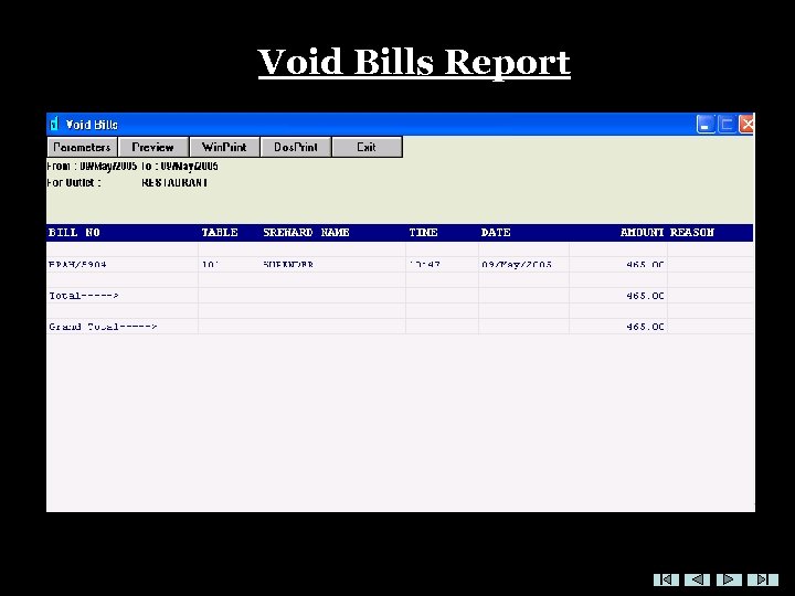 Void Bills Report 