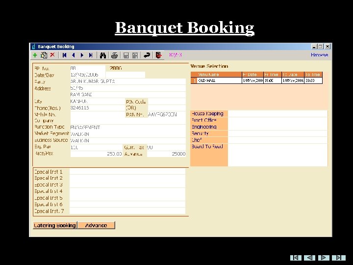 Banquet Booking 