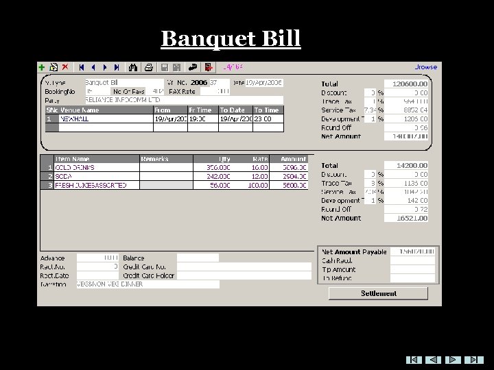 Banquet Bill 