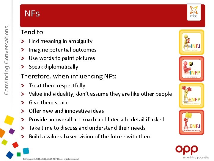 Convincing Conversations NFs Tend to: Find meaning in ambiguity Imagine potential outcomes Use words