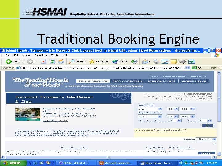 Traditional Booking Engine 