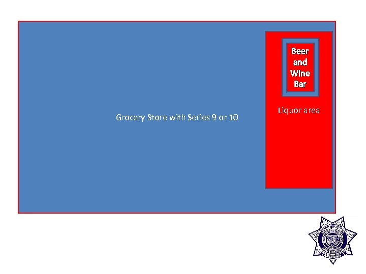 Beer and Wine Bar Grocery Store with Series 9 or 10 Liquor area 