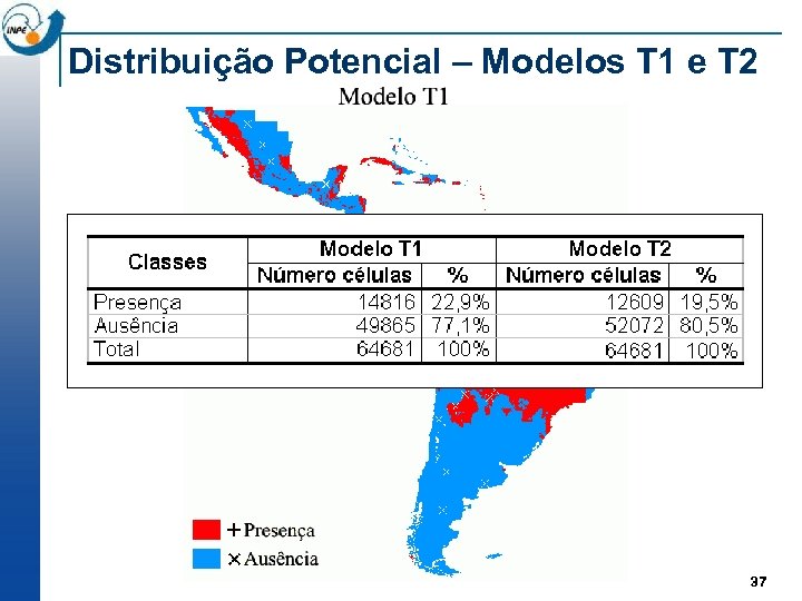 Distribuição Potencial – Modelos T 1 e T 2 37 