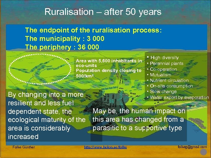 Ruralisation – after 50 years The endpoint of the ruralisation process: The municipality :