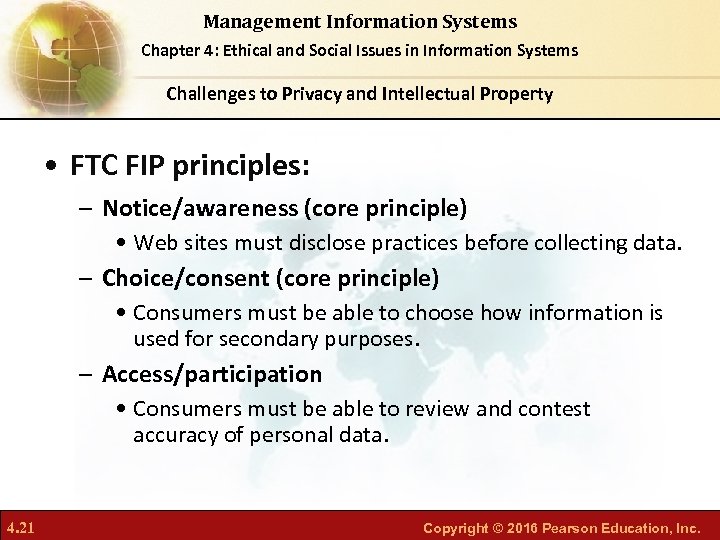 Management Information Systems Chapter 4: Ethical and Social Issues in Information Systems Challenges to