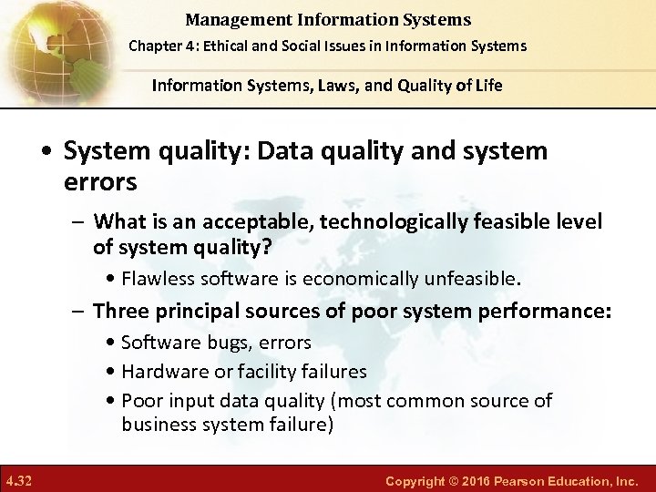 Management Information Systems Chapter 4: Ethical and Social Issues in Information Systems, Laws, and