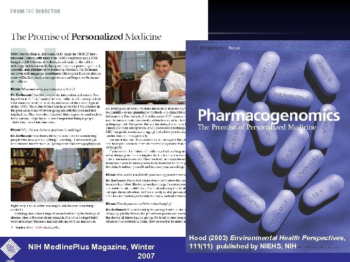 NIH Medline. Plus Magazine, Winter 2007 Hood (2003) Environmental Health Perspectives, 111(11) published by