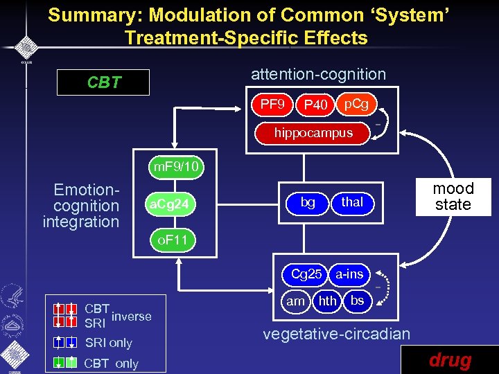 Summary: Modulation of Common ‘System’ Treatment-Specific Effects attention-cognition CBT PF 9 P 40 p.