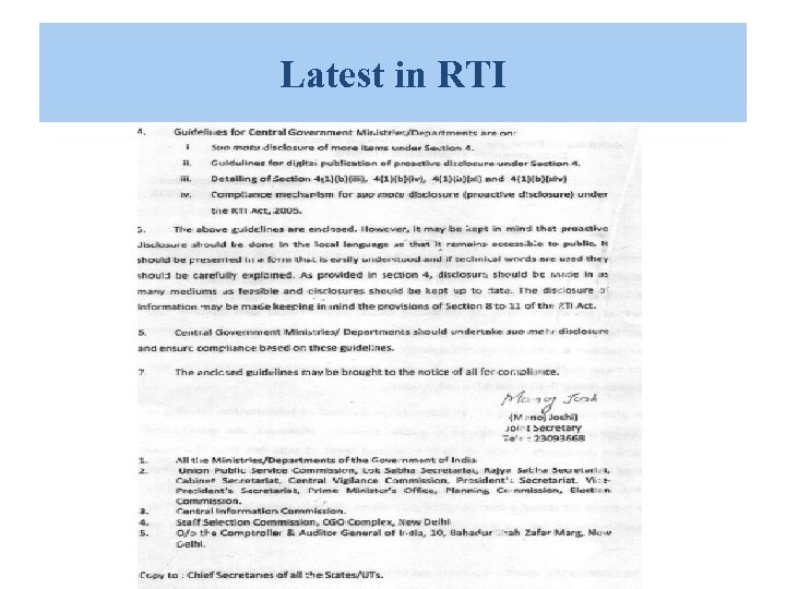 Latest in RTI 