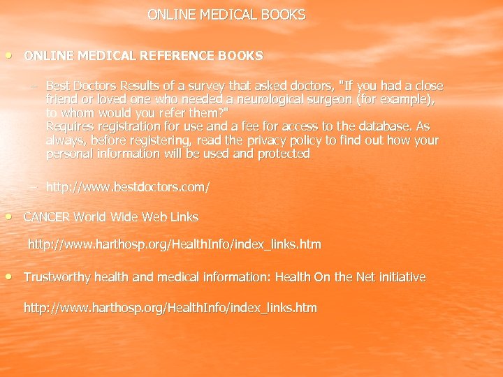 ONLINE MEDICAL BOOKS • ONLINE MEDICAL REFERENCE BOOKS – Best Doctors Results of a