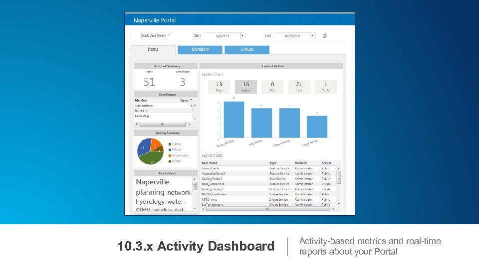 10. 3. x Activity Dashboard Activity-based metrics and real-time reports about your Portal 