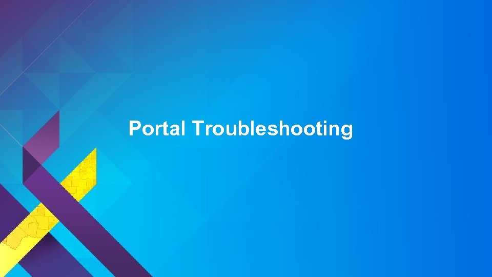 Portal Troubleshooting 