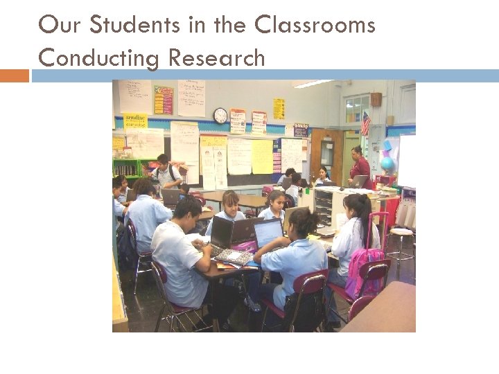 Our Students in the Classrooms Conducting Research 