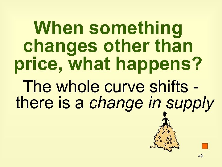 When something changes other than price, what happens? The whole curve shifts there is