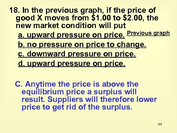18. In the previous graph, if the price of good X moves from $1.