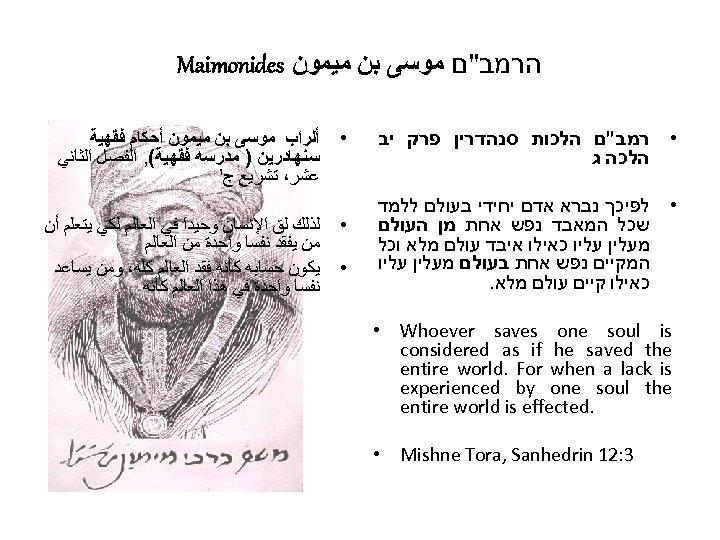  הרמב"ם ﻣﻮﺳﻰ ﺑﻦ ﻣﻴﻤﻮﻥ Maimonides • רמב"ם הלכות סנהדרין פרק יב הלכה ג