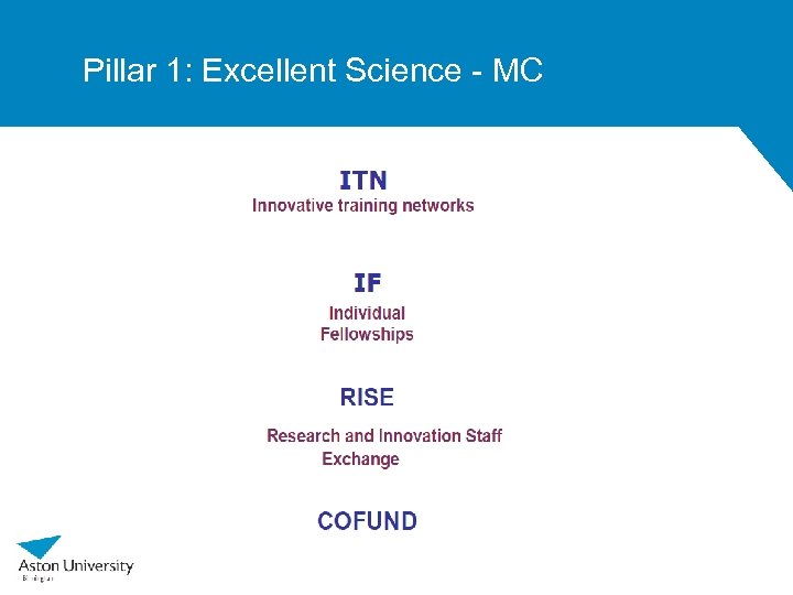 Pillar 1: Excellent Science - MC 