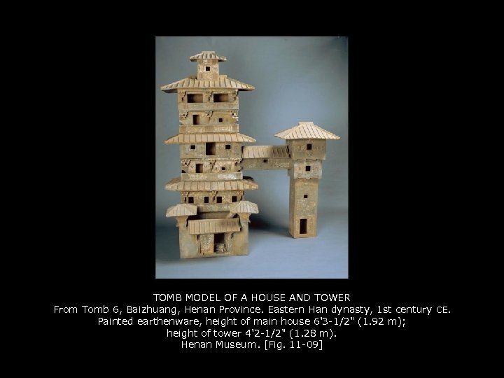 TOMB MODEL OF A HOUSE AND TOWER From Tomb 6, Baizhuang, Henan Province. Eastern