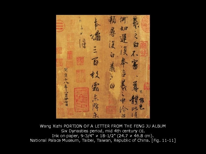 Wang Xizhi PORTION OF A LETTER FROM THE FENG JU ALBUM Six Dynasties period,
