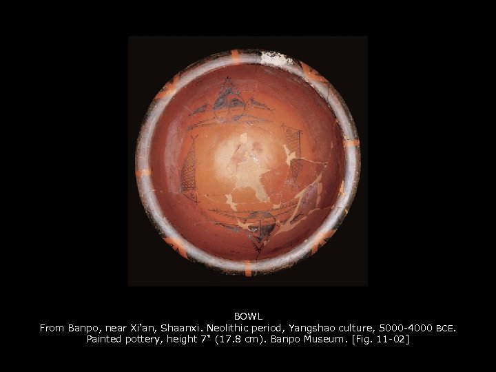 BOWL From Banpo, near Xi'an, Shaanxi. Neolithic period, Yangshao culture, 5000 -4000 BCE. Painted
