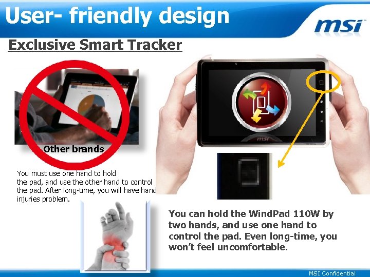 User- friendly design Exclusive Smart Tracker Other brands You must use one hand to