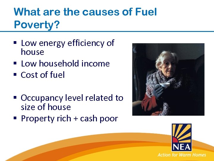 What are the causes of Fuel Poverty? § Low energy efficiency of house §