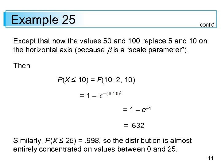 Example 25 cont’d Except that now the values 50 and 100 replace 5 and