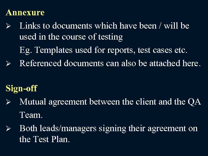 Annexure Ø Links to documents which have been / will be used in the