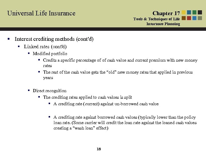 Universal Life Insurance Chapter 17 Tools & Techniques of Life Insurance Planning § Interest