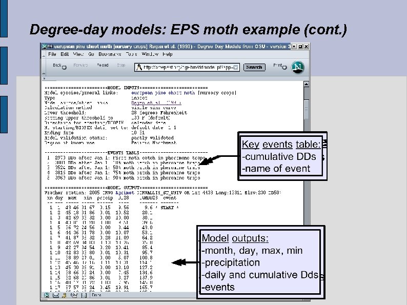 Degree-day models: EPS moth example (cont. ) 