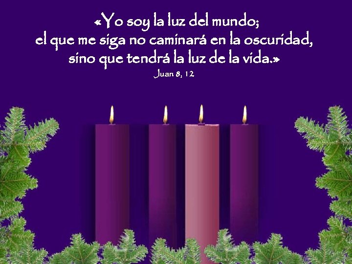  «Yo soy la luz del mundo; el que me siga no caminará en