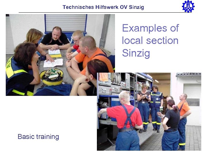 Technisches Hilfswerk OV Sinzig Examples of local section Sinzig Basic training 