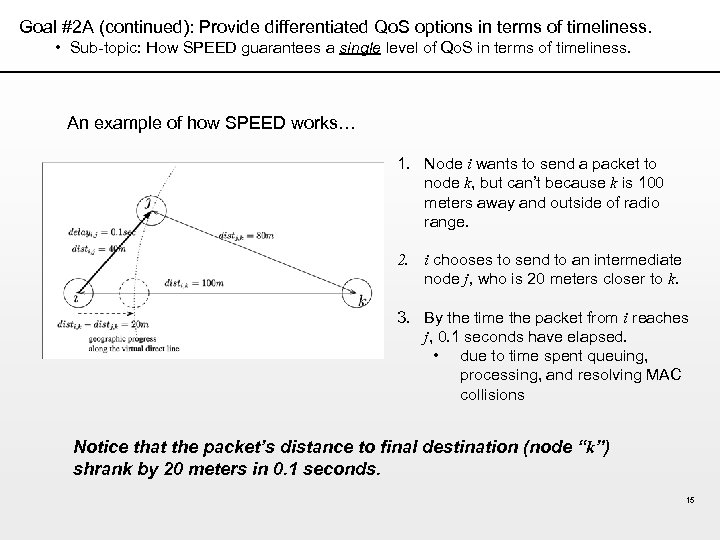 Goal #2 A (continued): Provide differentiated Qo. S options in terms of timeliness. •