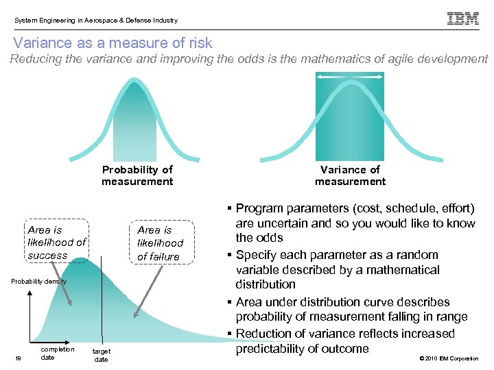 System Engineering in Aerospace & Defense Industry Variance as a measure of risk Reducing