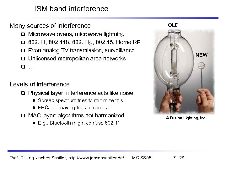 ISM band interference OLD Many sources of interference Microwave ovens, microwave lightning 802. 11,